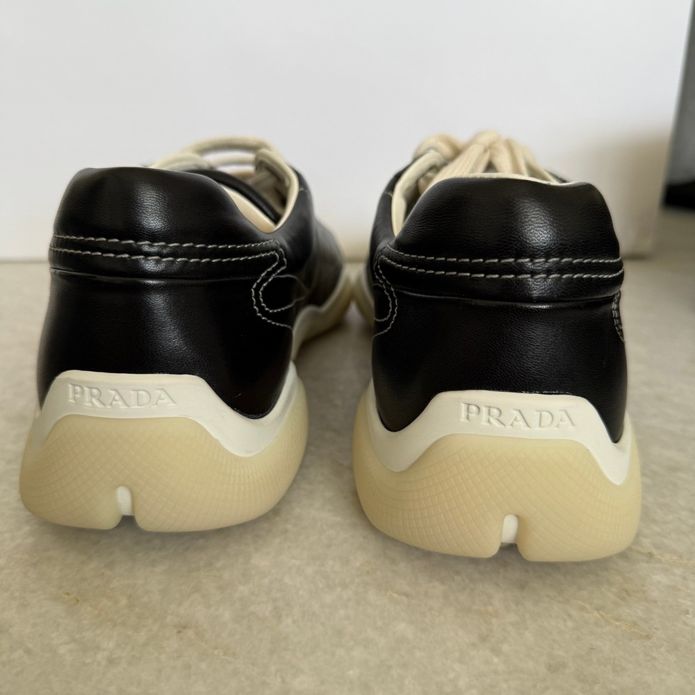 Prada re-edition Men's Black Nappa Leather Sneakers Shoes 2EE429, Size UK 11 - Picture 9 of 16